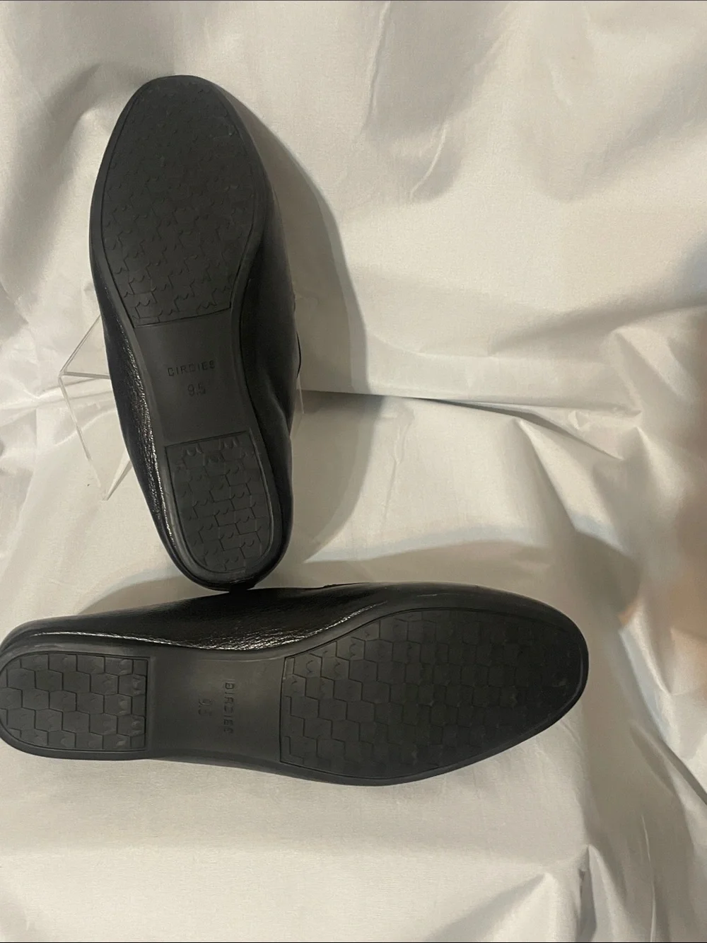 Birdies Vesper Black Tumbled Leather Comfort Loafers Flats 9.5